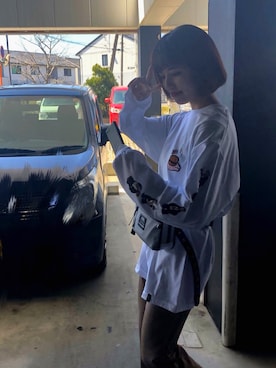 「MARC JACOBS（マークジェイコブス）のアイテム（ボディバッグ/ウエストポーチ）」を使った、miiさん（レディース・161cm）の春コーディネート
