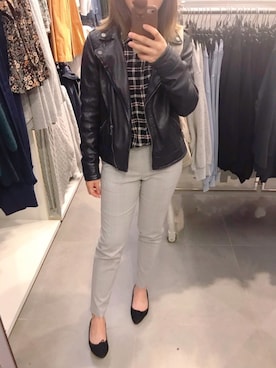 「ESPRIT（エスプリ）のアイテム（ライダースジャケット）」を使った、Beryl さん（レディース・158cm）の秋コーディネート
