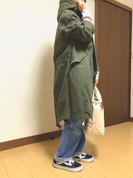 「BACK NUMBER（バックナンバー）のアイテム（モッズコート）」を使った、かめさん（レディース・155cm）の冬コーディネート