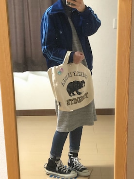 「Simpleのアイテム」を使った、かめさん（レディース・155cm）の春コーディネート