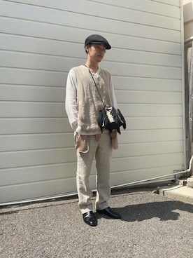 「POLYPLOID（ポリプロイド）のアイテム（トップス）」を使った、にしきさん（メンズ・170cm）の春コーディネート