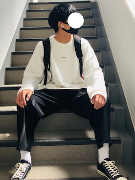 「フォロバ」｜「アイテム（スウェット）」を使った、Asahiさん（メンズ・178cm）の春コーディネート