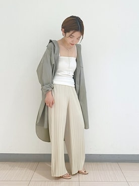 「アイテム（チューブトップ）」を使った、Inoueさん（レディース・152cm）の春コーディネート