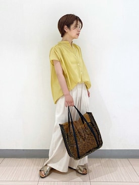 「アイテム（サンダル、ゴールド系）」を使った、Inoueさん（レディース・152cm）の春コーディネート