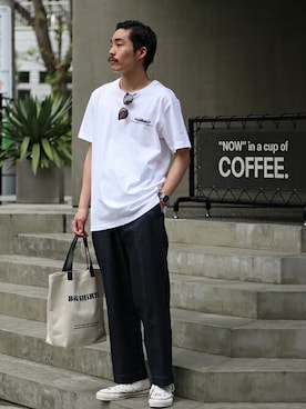 「417 EDIFICE（フォーワンセブンエディフィス）のアイテム（バッグ）」を使った、yamaguchiさん（メンズ・175cm）の夏コーディネート