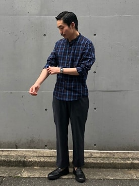 「HERISSON（エリソン）のアイテム」を使った、yamaguchiさん（メンズ・175cm）の夏コーディネート