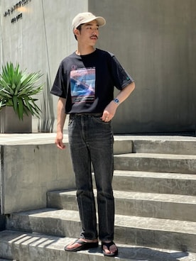 「417 EDIFICE（フォーワンセブンエディフィス）のアイテム（キャップ）」を使った、yamaguchiさん（メンズ・175cm）の夏コーディネート