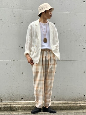 「417 EDIFICE（フォーワンセブンエディフィス）のアイテム（帽子）」を使った、yamaguchiさん（メンズ・175cm）の夏コーディネート