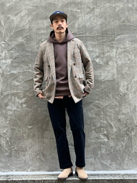 「HERISSON（エリソン）のアイテム」を使った、yamaguchiさん（メンズ・175cm）の秋コーディネート