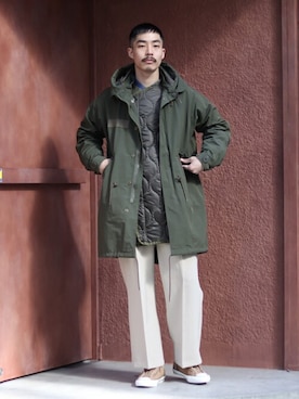 「417 EDIFICE（フォーワンセブンエディフィス）のアイテム（モッズコート）」を使った、yamaguchiさん（メンズ・175cm）の秋コーディネート