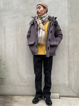 「417 EDIFICE（フォーワンセブンエディフィス）のアイテム（ダウンジャケット/コート）」を使った、yamaguchiさん（メンズ・175cm）の冬コーディネート