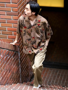 「417 EDIFICE（フォーワンセブンエディフィス）のアイテム（チノパンツ）」を使った、yamaguchiさん（メンズ・175cm）の春コーディネート
