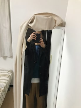 「GU（ジーユー）のアイテム（ピーコート）」を使った、Ken Himenoさん（メンズ・172cm）の冬コーディネート