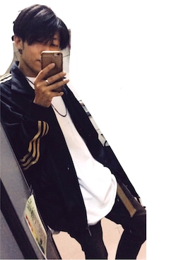 「adidas（アディダス）のアイテム（スタジャン）」を使った、Agaさん（メンズ・168cm）の春コーディネート