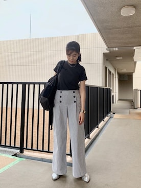 「大学生コーデ」｜「アイテム（パンプス）」を使った、maochi.さん（レディース・169cm）の夏コーディネート