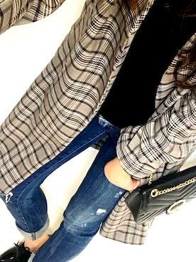 「秋のブラウンスタイル」｜「アイテム（ノーカラージャケット）」を使った、aochan080.さん（レディース・163cm）の秋コーディネート