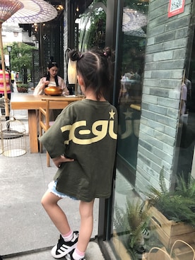 「X-girl（エックスガール）のアイテム」を使った、小小豆麻さん（キッズ・110cm）の夏コーディネート