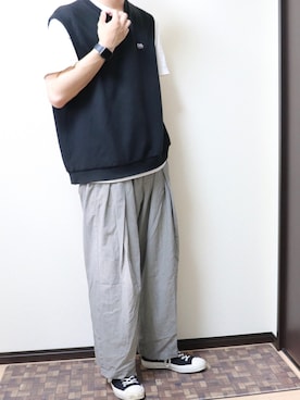 「KICS DOCUMENT.（キクス ドキュメント）のアイテム（パンツ）」を使った、かーるさん（メンズ・178cm）の夏コーディネート