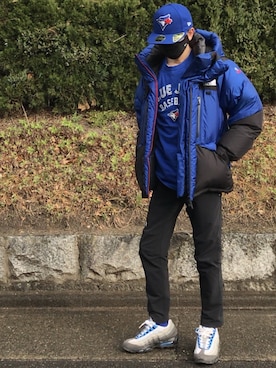 「AIR MAX」｜「アイテム（ダウンジャケット/コート）」を使った、zekihiroさん（メンズ・170cm）の冬コーディネート