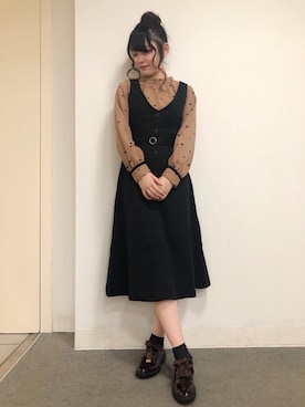 マジェスティックレゴンラフォーレ原宿店スタッフさん（レディース・157cm）の秋コーディネート