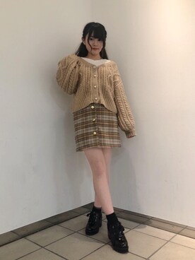「ハートケーブル」｜マジェスティックレゴンラフォーレ原宿店スタッフさん（レディース・157cm）の秋コーディネート