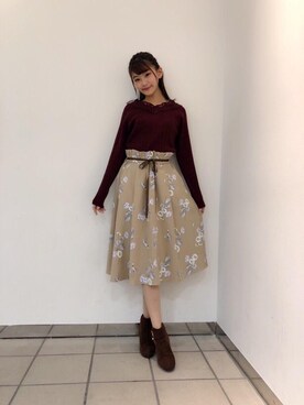 「スカラップ」｜「アイテム（ブーツ）」を使った、マジェスティックレゴンラフォーレ原宿店スタッフさん（レディース・162cm）の秋コーディネート