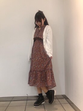 「amelier MAJESTIC LEGON（アメリエルマジェスティックレゴン）のアイテム」を使った、マジェスティックレゴンラフォーレ原宿店スタッフさん（レディース・157cm）の冬コーディネート
