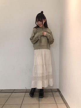 「amelier MAJESTIC LEGON（アメリエルマジェスティックレゴン）のアイテム」を使った、マジェスティックレゴンラフォーレ原宿店スタッフさん（レディース・157cm）の冬コーディネート