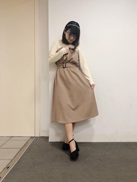 「amelier MAJESTIC LEGON（アメリエルマジェスティックレゴン）のアイテム」を使った、マジェスティックレゴンラフォーレ原宿店スタッフさん（レディース・156cm）の冬コーディネート