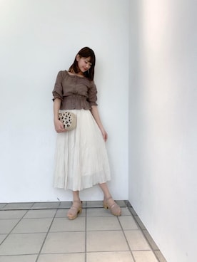 「amelier MAJESTIC LEGON（アメリエルマジェスティックレゴン）のアイテム」を使った、マジェスティックレゴンラフォーレ原宿店スタッフさん（レディース・162cm）の春コーディネート