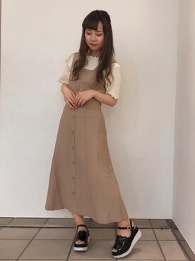 「amelier MAJESTIC LEGON（アメリエルマジェスティックレゴン）のアイテム」を使った、マジェスティックレゴンラフォーレ原宿店スタッフさん（レディース・150cm）の春コーディネート