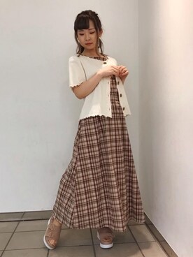 「amelier MAJESTIC LEGON（アメリエルマジェスティックレゴン）のアイテム」を使った、マジェスティックレゴンラフォーレ原宿店スタッフさん（レディース・150cm）の春コーディネート