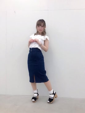 「amelier MAJESTIC LEGON（アメリエルマジェスティックレゴン）のアイテム」を使った、マジェスティックレゴンラフォーレ原宿店スタッフさん（レディース・150cm）の春コーディネート