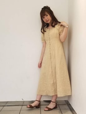 「ロング」｜「アイテム（タンクトップ）」を使った、マジェスティックレゴンラフォーレ原宿店スタッフさん（レディース・155cm）の春コーディネート