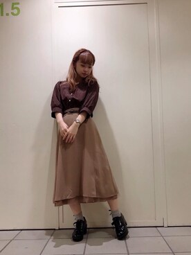 「ボリュームヒール」｜マジェスティックレゴンラフォーレ原宿店スタッフさん（レディース・150cm）の夏コーディネート