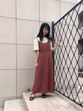 「透かし柄」｜「アイテム（シューズ）」を使った、マジェスティックレゴンラフォーレ原宿店スタッフさん（レディース・154cm）の夏コーディネート