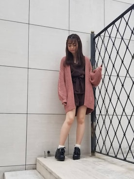 「イチゴチョコ」｜マジェスティックレゴンラフォーレ原宿店スタッフさん（レディース・155cm）の秋コーディネート