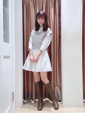 「MAJESTIC LEGON（マジェスティックレゴン）のアイテム（チュニック）」を使った、マジェスティックレゴンラフォーレ原宿店スタッフさん（レディース・166cm）の夏コーディネート