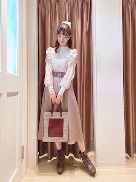 「コルセットスカート」｜マジェスティックレゴンラフォーレ原宿店スタッフさん（レディース・166cm）の秋コーディネート