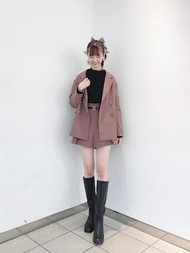「MAJESTIC LEGON（マジェスティックレゴン）のアイテム（テーラードジャケット）」を使った、マジェスティックレゴンラフォーレ原宿店スタッフさん（レディース・166cm）の秋コーディネート