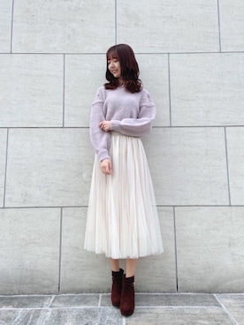 「アイテム（ライダースジャケット）」を使った、マジェスティックレゴンラフォーレ原宿店スタッフさん（レディース・166cm）の冬コーディネート