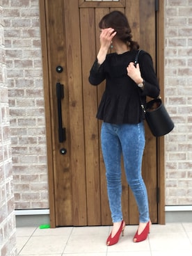 「ブリーチデニム」｜「アイテム（腕時計）」を使った、Riiisaさん（レディース・158cm）の春コーディネート