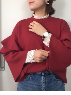 「ハイウエストストレートジーンズ」｜Riiisaさん（レディース・158cm）の冬コーディネート