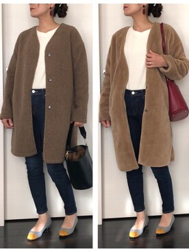 「zozoデニム」｜「アイテム（ノーカラージャケット）」を使った、Riiisaさん（レディース・158cm）の秋コーディネート