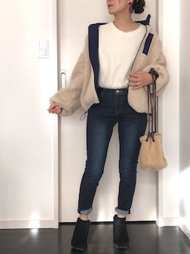 「Dickies（ディッキーズ）のアイテム（ハンドバッグ）」を使った、Riiisaさん（レディース・158cm）の秋コーディネート