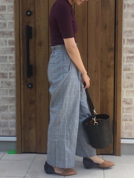 「ファーサンダル」｜「アイテム（パンプス）」を使った、Riiisaさん（レディース・158cm）の夏コーディネート