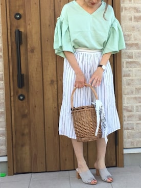 「SON CHIC TOKYO（ソンシックトウキョウ）のアイテム」を使った、Riiisaさん（レディース・158cm）の春コーディネート