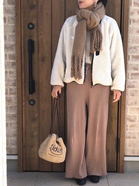 「Dickies（ディッキーズ）のアイテム（ハンドバッグ）」を使った、Riiisaさん（レディース・158cm）の冬コーディネート