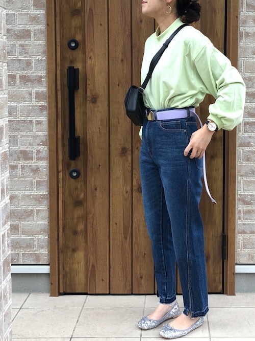 RiiisaさんのTシャツ/カットソー「【WEB限定アイテム】ハイネック ボリュームロンT(PAGEBOY|ページボーイ)」を使ったコーディネート