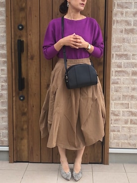 「おとなコーデ」｜「アイテム（アナログ腕時計）」を使った、Riiisaさん（レディース・158cm）の秋コーディネート